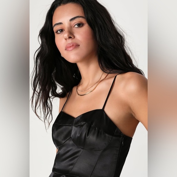 NWT Lulus Something to Celebrate Satin A-Line Midi Dress - Picture 5 of 10